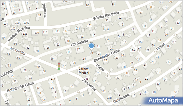 Mysłowice, Króla Bolesława Chrobrego, 13, mapa Mysłowice