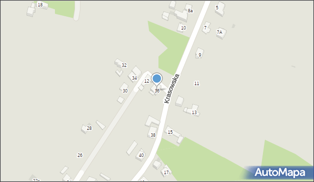 Mysłowice, Krasowska, 36, mapa Mysłowice