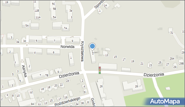 Mysłowice, Kryształowa, 2, mapa Mysłowice