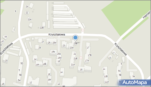 Mysłowice, Kryształowa, 23B, mapa Mysłowice