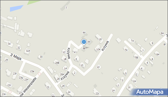 Mysłowice, Krzywa, 4a, mapa Mysłowice