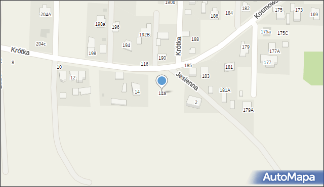 Myszczyn, Krótka, 14a, mapa Myszczyn