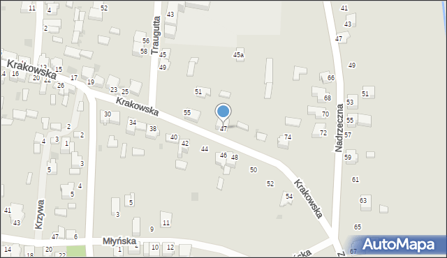 Myszków, Krakowska, 47, mapa Myszków