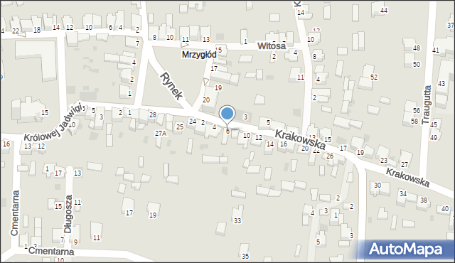 Myszków, Krakowska, 6, mapa Myszków