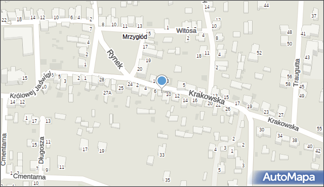 Myszków, Krakowska, 8, mapa Myszków