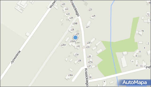 Myszków, Krasickiego, 130B, mapa Myszków