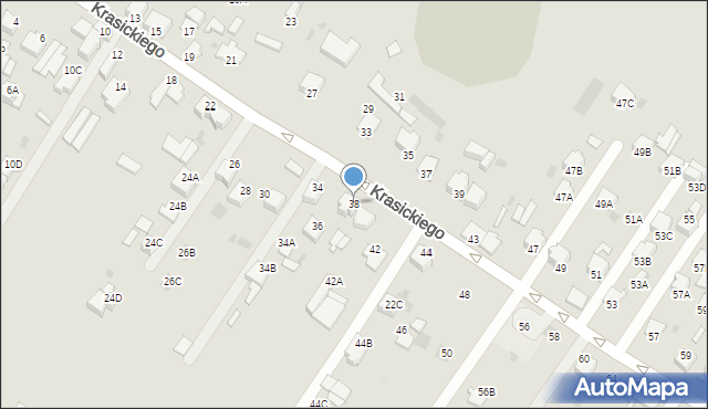Myszków, Krasickiego, 38, mapa Myszków