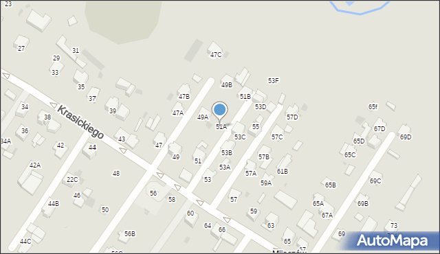 Myszków, Krasickiego, 51A, mapa Myszków