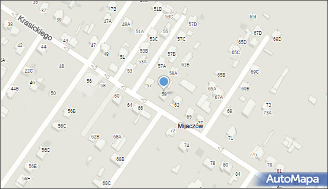 Myszków, Krasickiego, 59, mapa Myszków