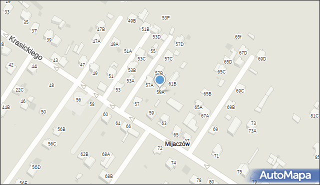 Myszków, Krasickiego, 59A, mapa Myszków
