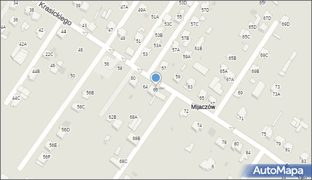 Myszków, Krasickiego, 66, mapa Myszków
