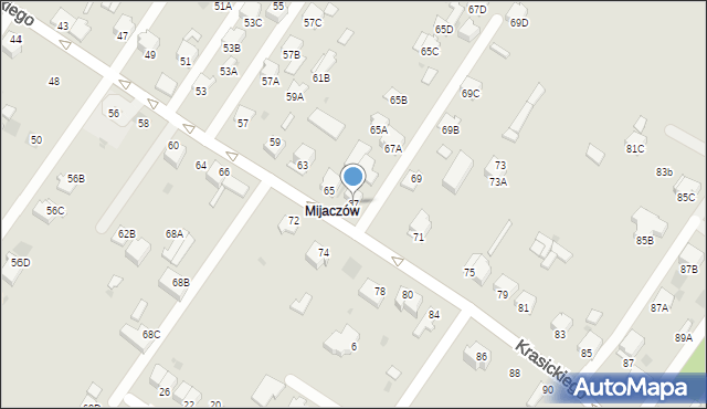 Myszków, Krasickiego, 67, mapa Myszków