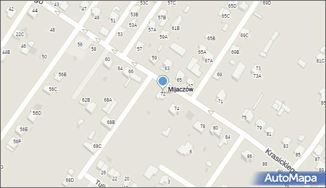 Myszków, Krasickiego, 72, mapa Myszków