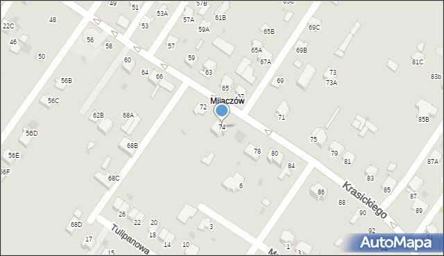 Myszków, Krasickiego, 74, mapa Myszków