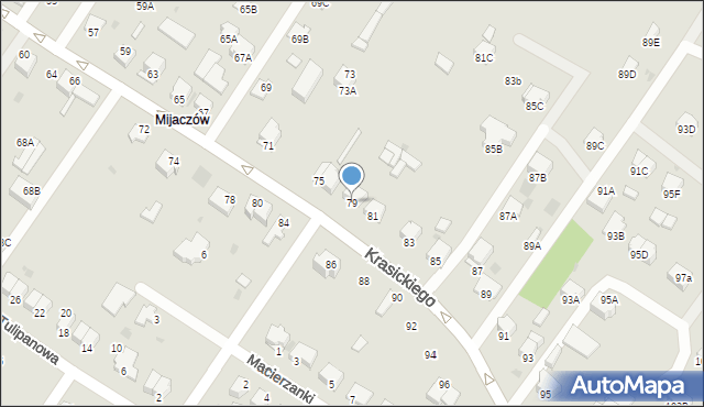 Myszków, Krasickiego, 79, mapa Myszków