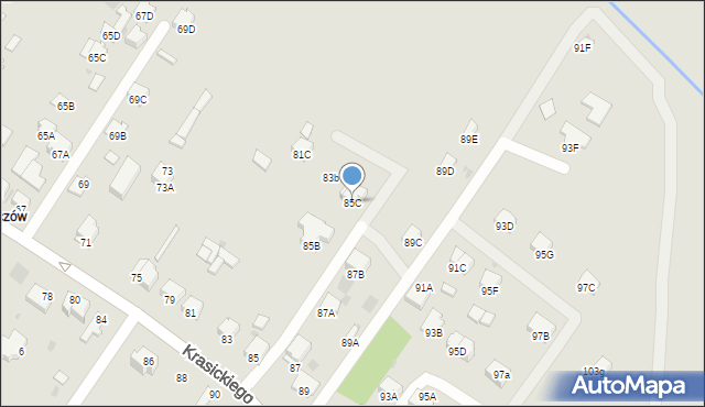 Myszków, Krasickiego, 85C, mapa Myszków