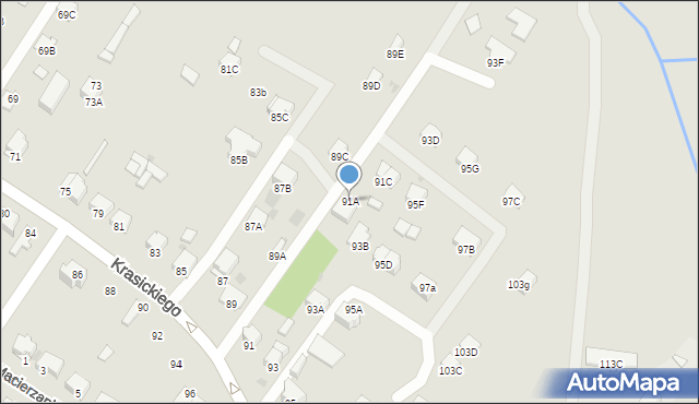Myszków, Krasickiego, 91A, mapa Myszków