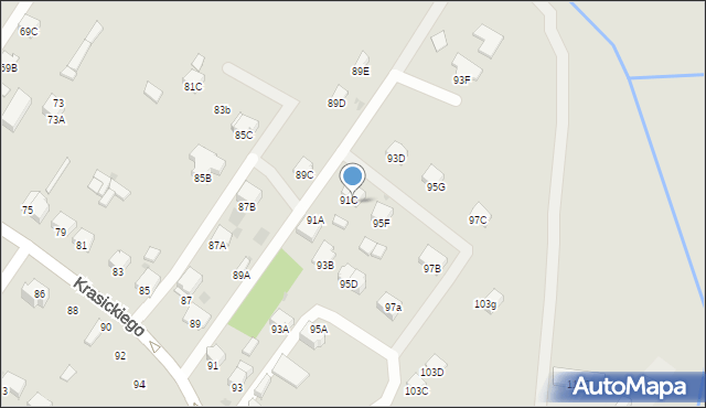 Myszków, Krasickiego, 91D, mapa Myszków