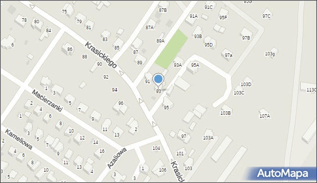 Myszków, Krasickiego, 93, mapa Myszków