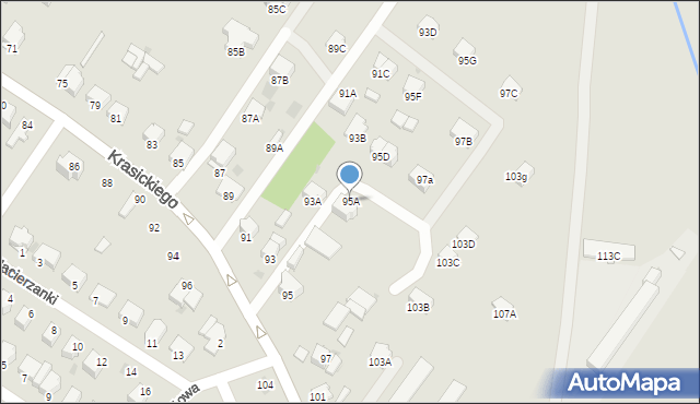 Myszków, Krasickiego, 95A, mapa Myszków