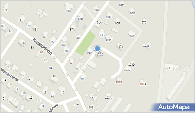 Myszków, Krasickiego, 95B, mapa Myszków