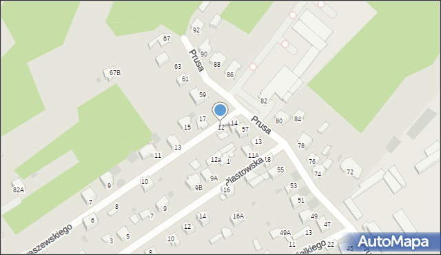 Myszków, Kraszewskiego, 12, mapa Myszków