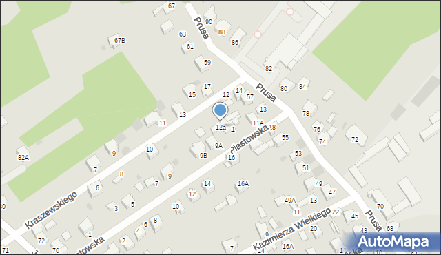 Myszków, Kraszewskiego, 12a, mapa Myszków