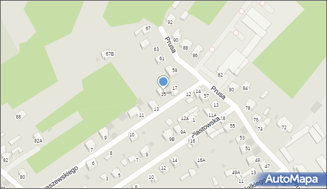 Myszków, Kraszewskiego, 15, mapa Myszków