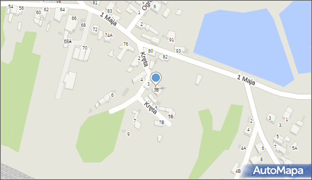 Myszków, Kręta, 3B, mapa Myszków