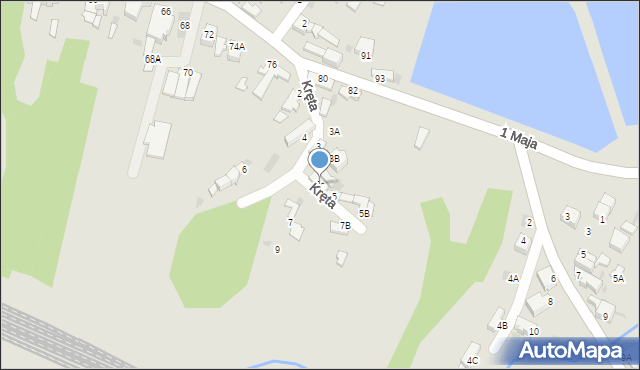 Myszków, Kręta, 5c, mapa Myszków