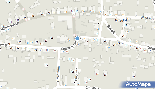 Myszków, Królowej Jadwigi, 10, mapa Myszków