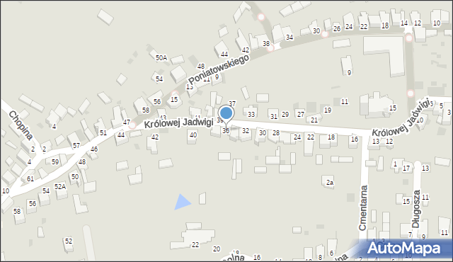 Myszków, Królowej Jadwigi, 36, mapa Myszków