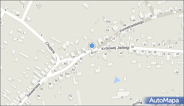 Myszków, Królowej Jadwigi, 44, mapa Myszków