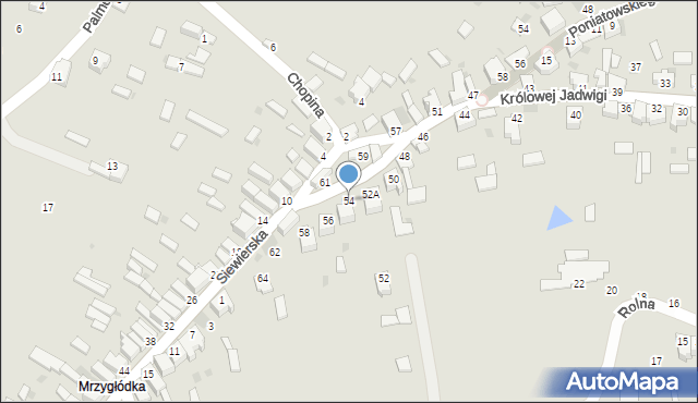 Myszków, Królowej Jadwigi, 54, mapa Myszków