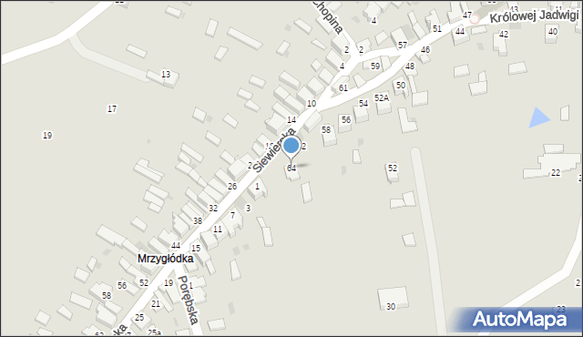 Myszków, Królowej Jadwigi, 64, mapa Myszków