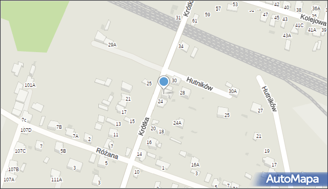 Myszków, Krótka, 26, mapa Myszków