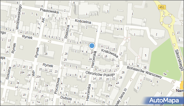 Namysłów, Krakowska, 10, mapa Namysłów