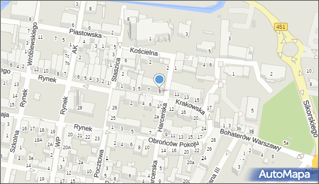 Namysłów, Krakowska, 9, mapa Namysłów