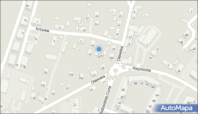 Namysłów, Krzywa, 1c, mapa Namysłów