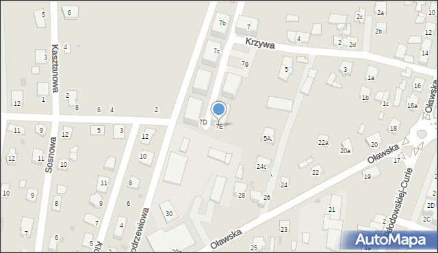 Namysłów, Krzywa, 7E, mapa Namysłów