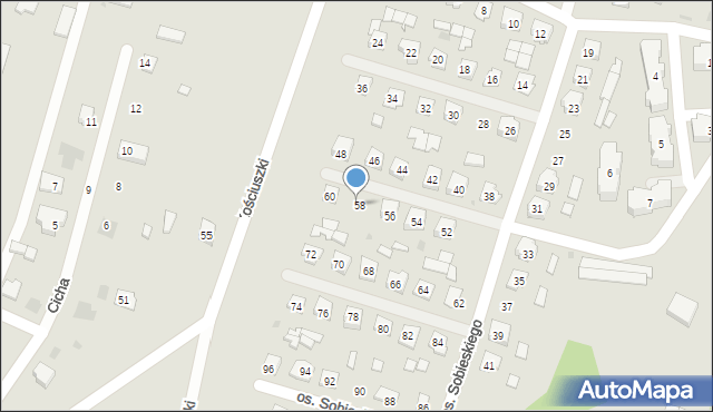 Narol, Króla Jana III Sobieskiego, 58a, mapa Narol