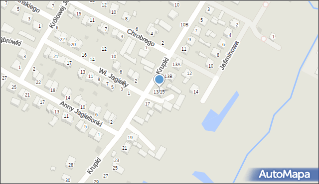 Nasielsk, Krupki, 13/15, mapa Nasielsk