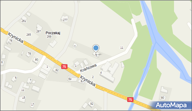 Nawojowa, Krańcowa, 5, mapa Nawojowa