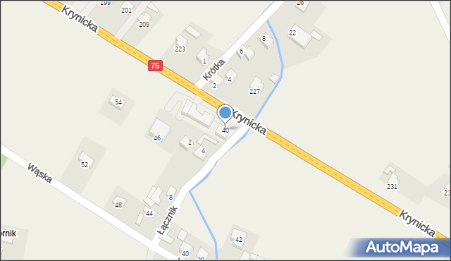 Nawojowa, Krynicka, 40, mapa Nawojowa