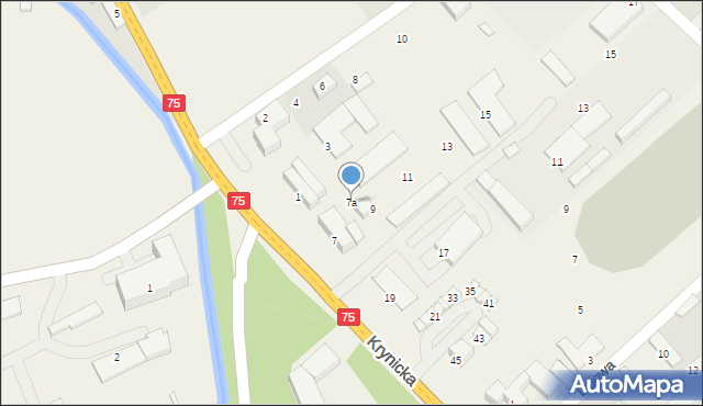 Nawojowa, Krynicka, 7a, mapa Nawojowa