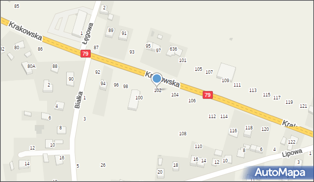 Nawojowa Góra, Krakowska, 102, mapa Nawojowa Góra