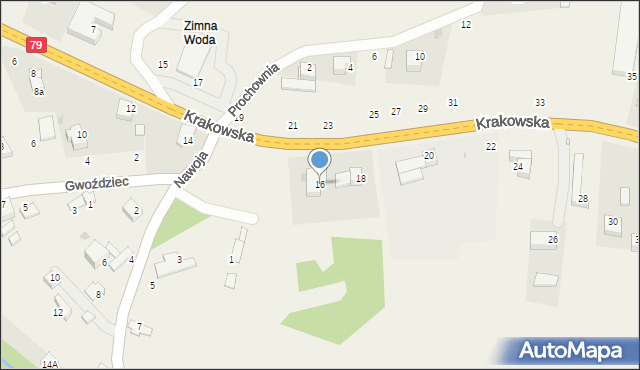 Nawojowa Góra, Krakowska, 16, mapa Nawojowa Góra