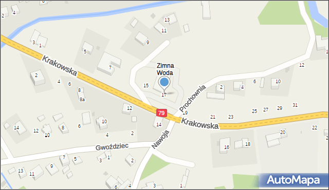 Nawojowa Góra, Krakowska, 17, mapa Nawojowa Góra