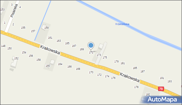 Nawojowa Góra, Krakowska, 171, mapa Nawojowa Góra