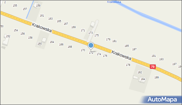 Nawojowa Góra, Krakowska, 172, mapa Nawojowa Góra